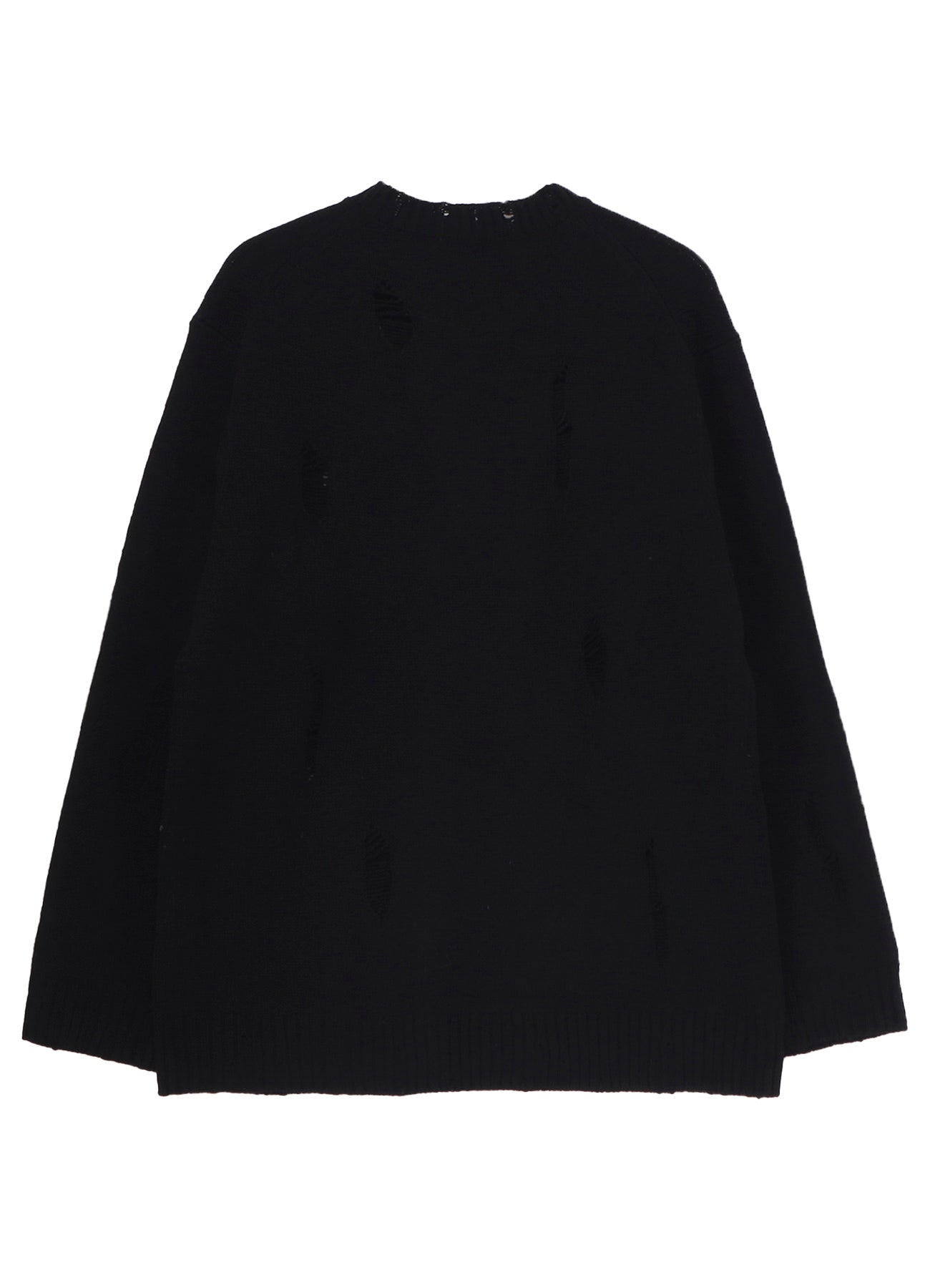 PLAIN STITCH CRASHED ROUND NECK PULLOVER