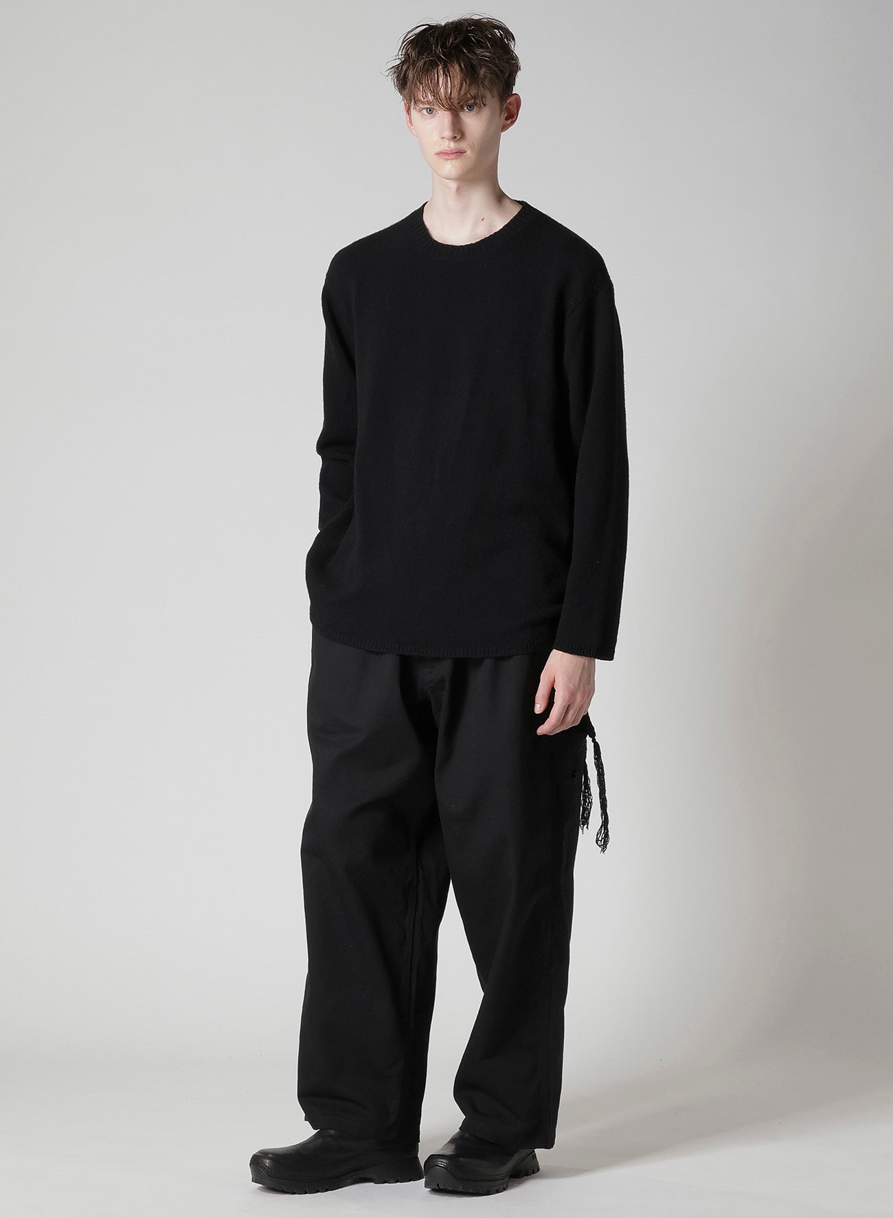 7G1P PLAIN STITCH WITH STRING STRING ROUND NECK PO