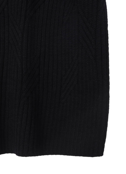 5G1P CABLE+CARDIGAN STITCH SIDE ZIP HIGN NECK PO