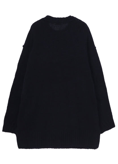PLAIN STITCH POCKET ROUND NECK PULLOVER