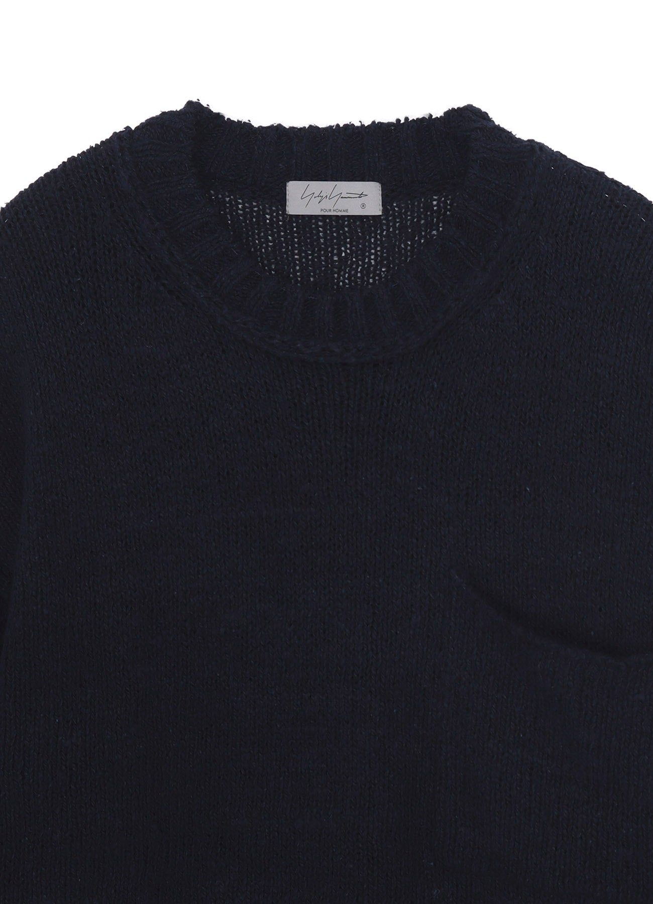 PLAIN STITCH POCKET ROUND NECK PULLOVER