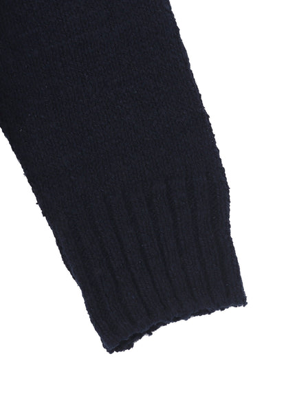 PLAIN STITCH POCKET ROUND NECK PULLOVER