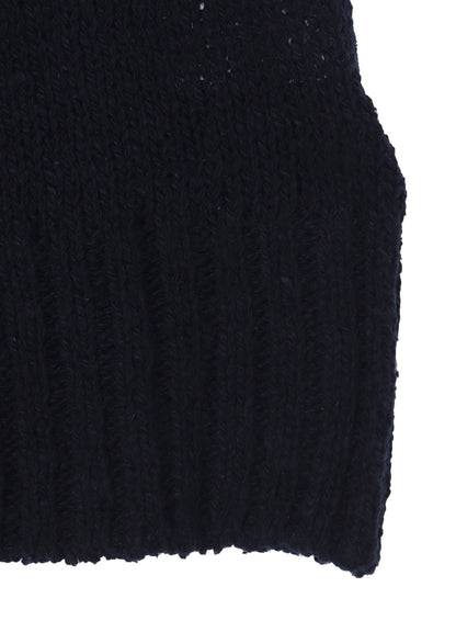PLAIN STITCH POCKET ROUND NECK PULLOVER