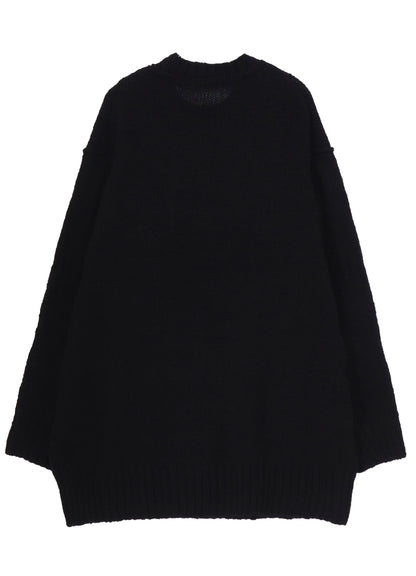 PLAIN STITCH POCKET ROUND NECK PULLOVER
