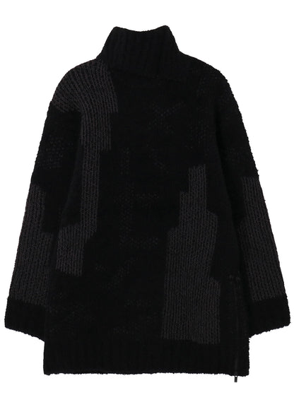 3G JACQUARD SIDE ZIP HIGH NECK PO