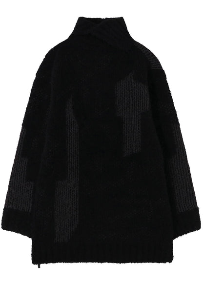 3G JACQUARD SIDE ZIP HIGH NECK PO