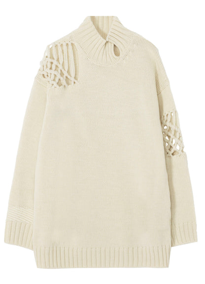 STITCHING MACRAME DETAIL HIGH NECK PO