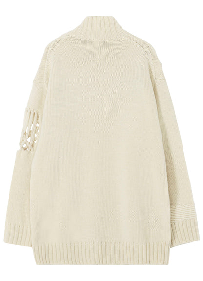 STITCHING MACRAME DETAIL HIGH NECK PO