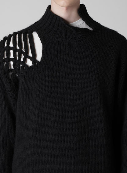 STITCHING MACRAME DETAIL HIGH NECK PO