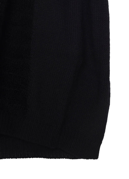 5G1P COMBINATION KNIT PANELED HIGH NECK PO