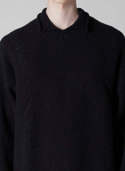 7G3P HALF CARDIGAN ONE BUTTON POLO PO