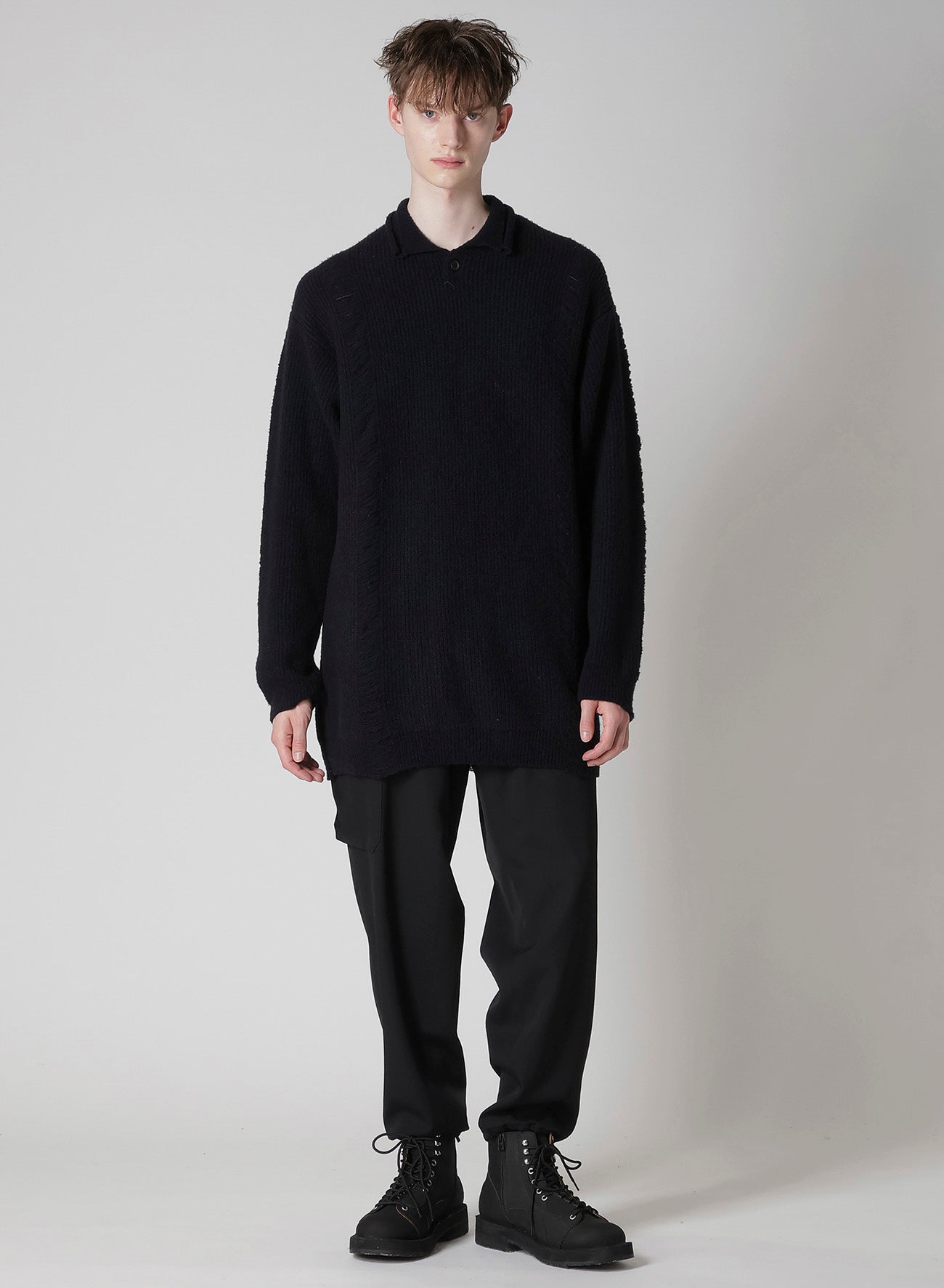 7G3P HALF CARDIGAN ONE BUTTON POLO PO – THE SHOP YOHJI YAMAMOTO