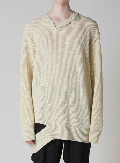 HALF CARDIGAN ASYMMETRY NECKLINE PO