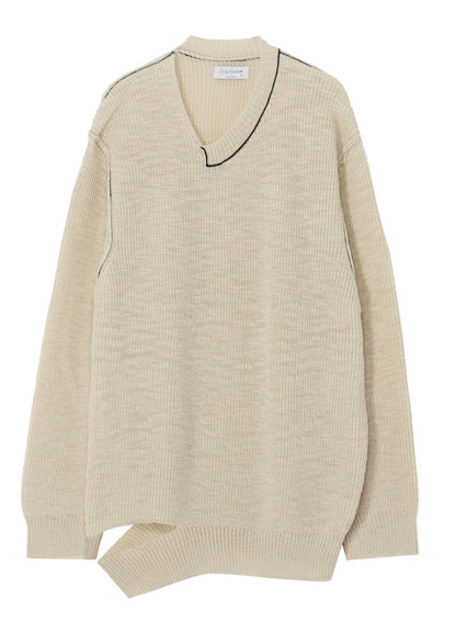HALF CARDIGAN ASYMMETRY NECKLINE PO