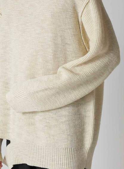HALF CARDIGAN ASYMMETRY NECKLINE PO