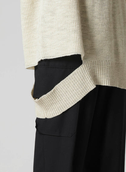 HALF CARDIGAN ASYMMETRY NECKLINE PO