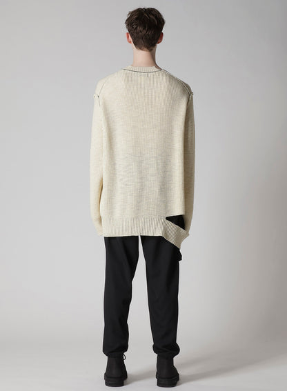 HALF CARDIGAN ASYMMETRY NECKLINE PO