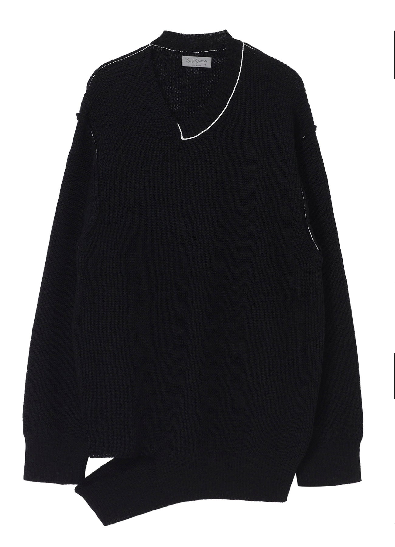 トップス Yohji Yamamoto - black deformed cardigan Yohji Yamamoto POUR HOMME Stitched Uneven Cardigan （Black