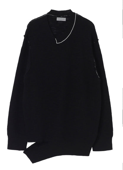 HALF CARDIGAN ASYMMETRY NECKLINE PO
