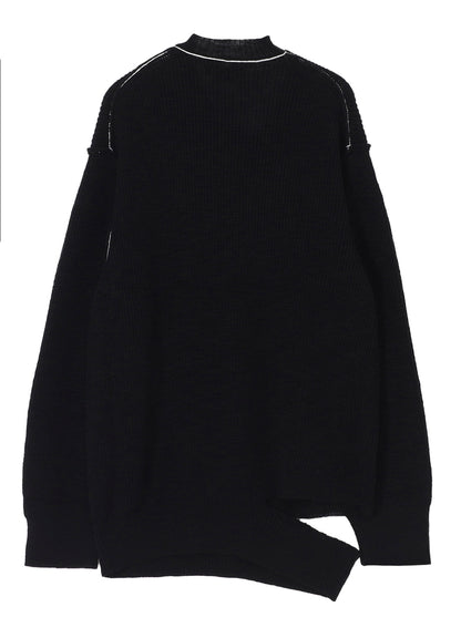 HALF CARDIGAN ASYMMETRY NECKLINE PO