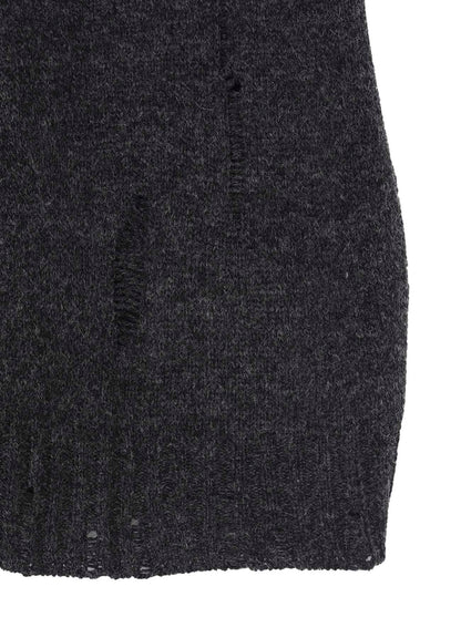 PLAIN STITCH CRASHED HIGH NECK CARDIGAN