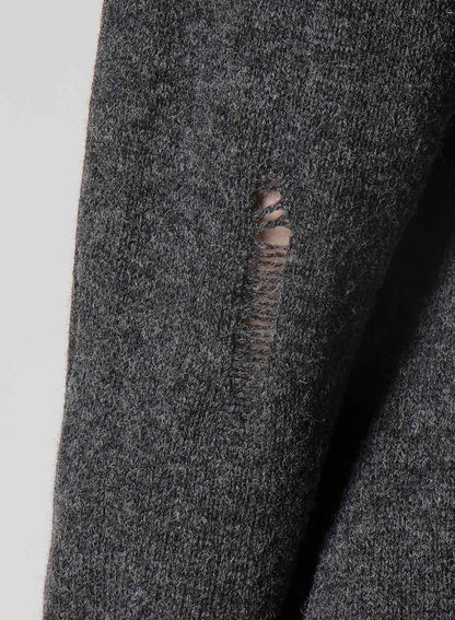 PLAIN STITCH CRASHED HIGH NECK CARDIGAN