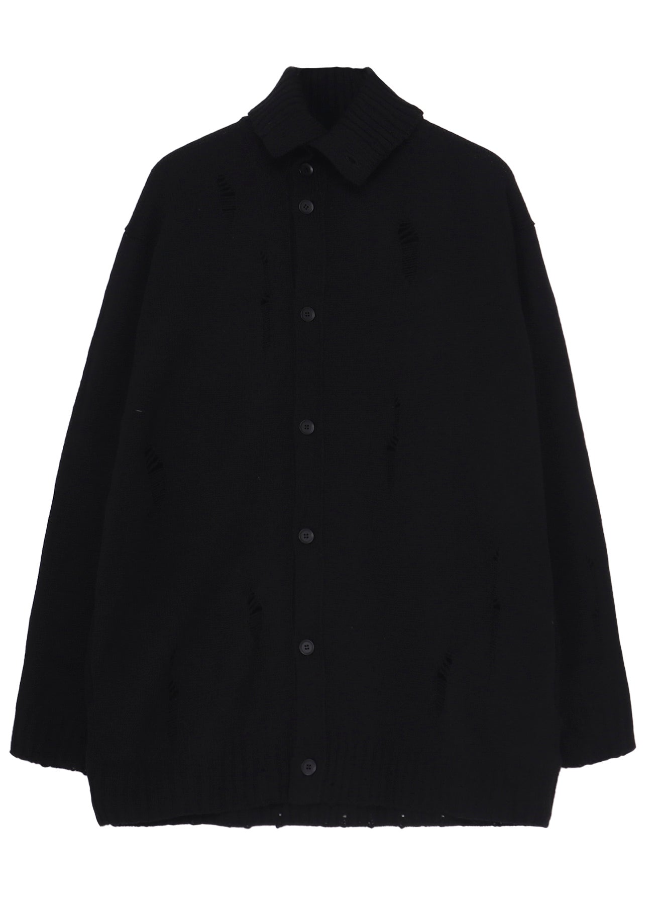 PLAIN STITCH CRASHED HIGH NECK CARDIGAN