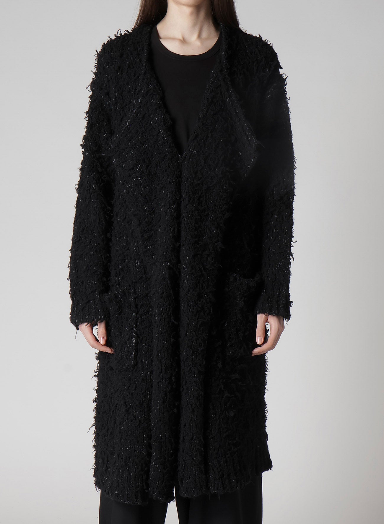 3G1P BRUSHED PLAIN STITCH LONG CARDIGAN – THE SHOP YOHJI YAMAMOTO