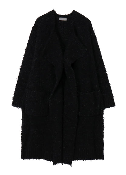 3G1P BRUSHED PLAIN STITCH LONG CARDIGAN
