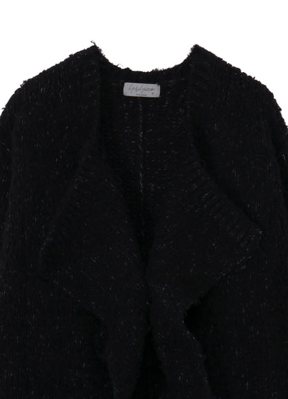 3G1P BRUSHED PLAIN STITCH LONG CARDIGAN