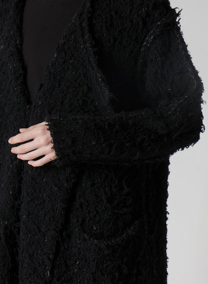3G1P BRUSHED PLAIN STITCH LONG CARDIGAN