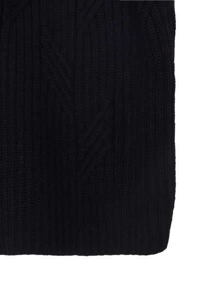 5G1P CABLE+CARDIGAN STITCH ZIP V NECK CARDIGAN