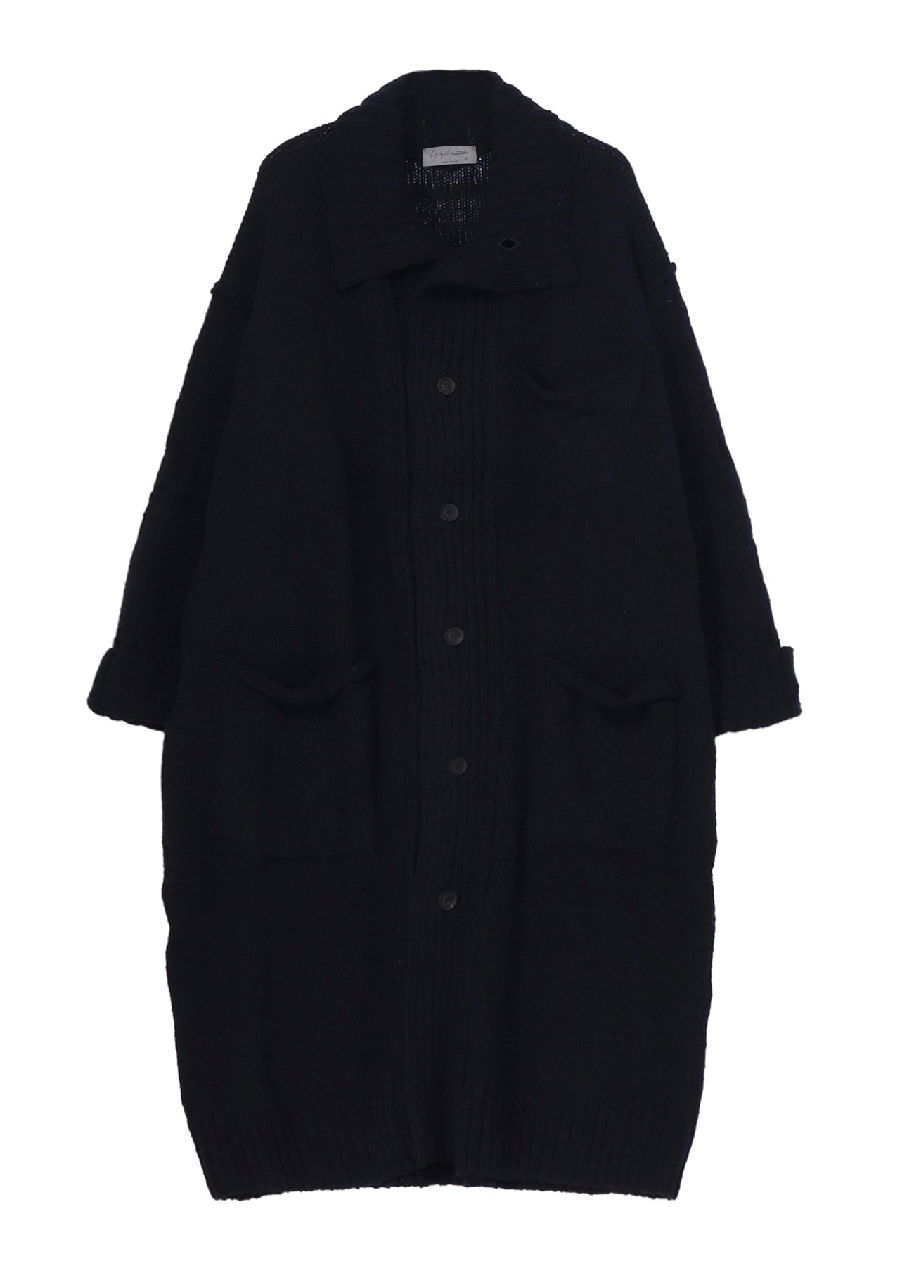 PLAIN STITCH POCKET HIGH NECK CARDIGAN