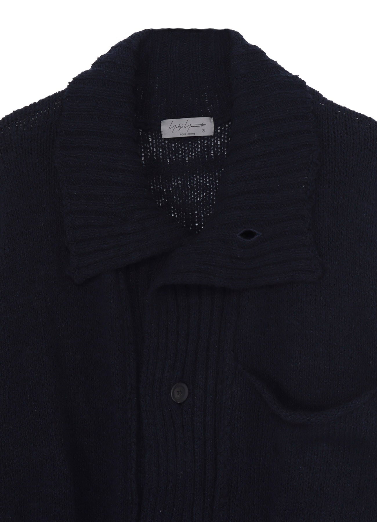 PLAIN STITCH POCKET HIGH NECK CARDIGAN