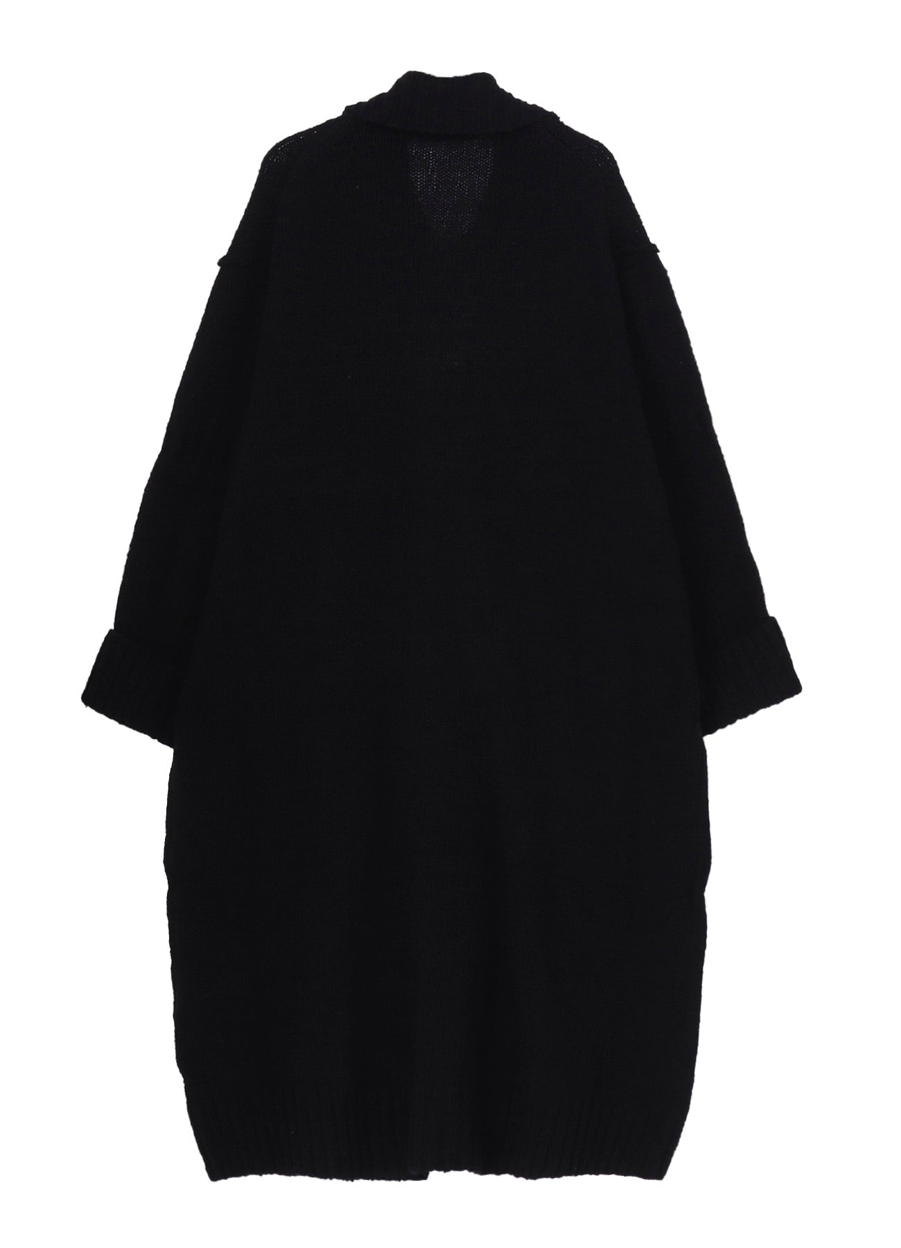 PLAIN STITCH POCKET HIGH NECK CARDIGAN