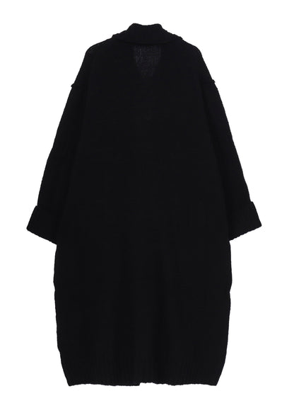PLAIN STITCH POCKET HIGH NECK CARDIGAN