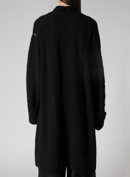 7G3P HALF CARDIGAN CRUSHED LONG CARDIGAN