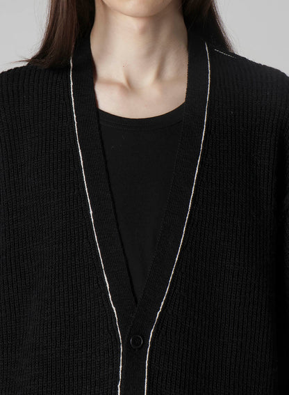 HALF CARDIGAN SLIT DETAIL V NECK CARDIGAN