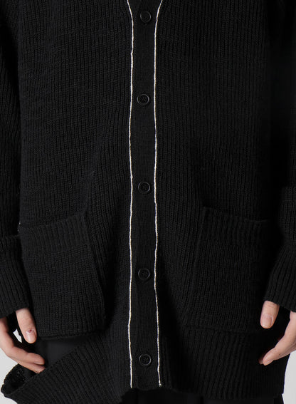 HALF CARDIGAN SLIT DETAIL V NECK CARDIGAN