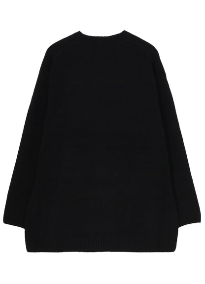 FLOWER DESIGNED CREW NECK KNIT
