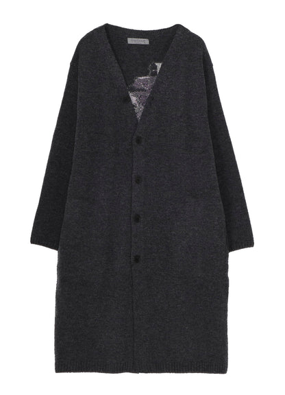 FLOWER DESIGNED LONG CARDIGAN
