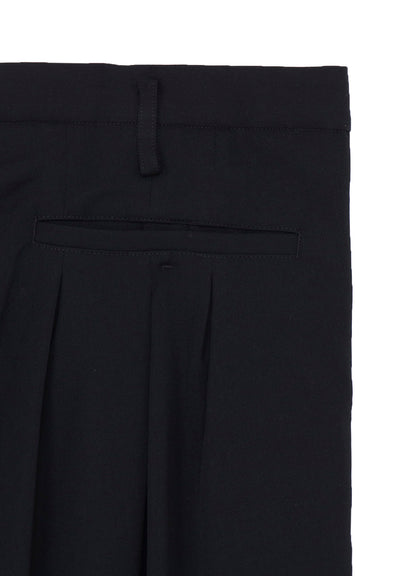 WOOL GABARDINE 12 TUCKS PANTS