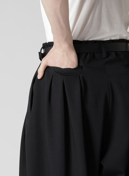 WOOL GABARDINE 12 TUCKS PANTS