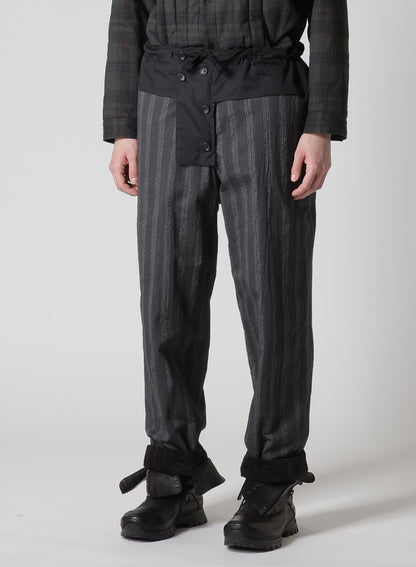 LINEN VELVET OUT POCKET PADDED PANTS