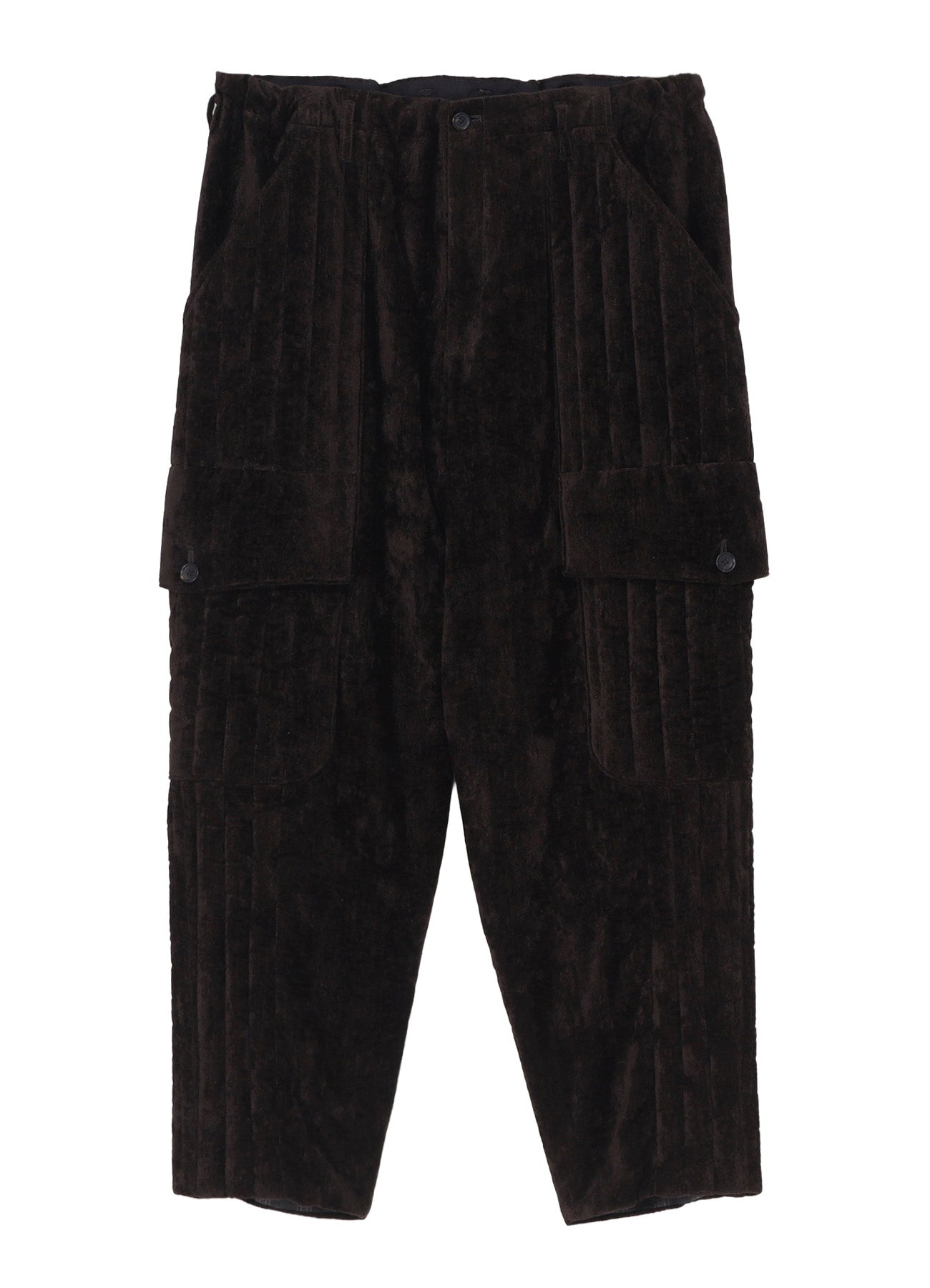 LINEN VELVET OUT POCKET PADDED PANTS