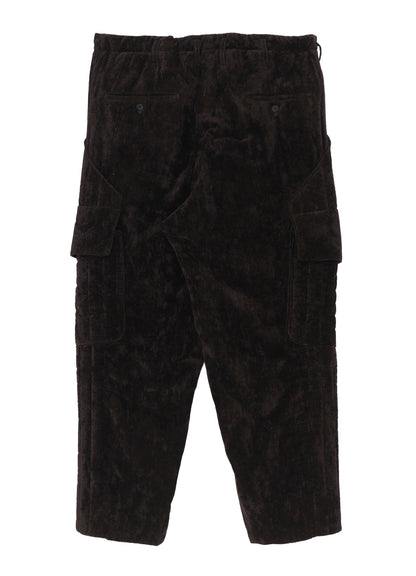 LINEN VELVET OUT POCKET PADDED PANTS