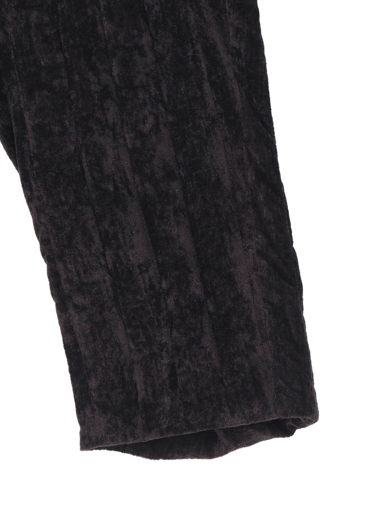 LINEN VELVET  TAB DETAIL PADDED PANTS
