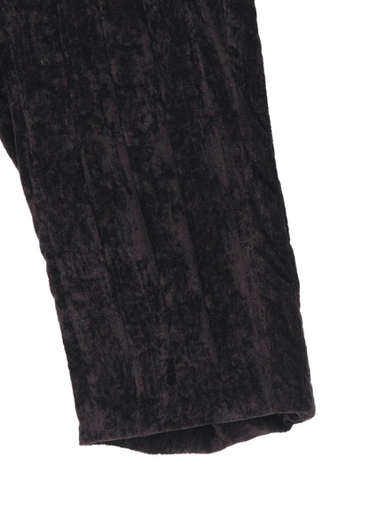LINEN VELVET  TAB DETAIL PADDED PANTS