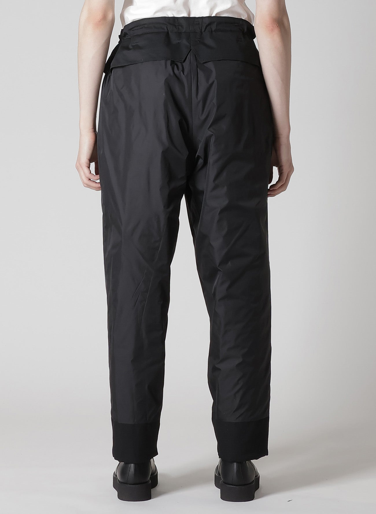 WOOL GABARDINE TAB DETAIL PADDED PANTS
