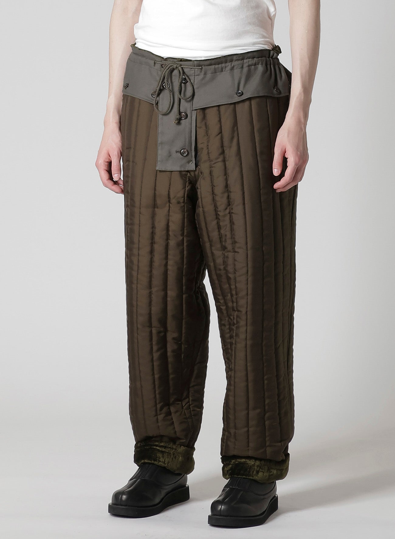 Ground Y YOHJIYAMAMOTO サルエルパンツ BELL KHAKI HEM STRING PANTS WITH LINER – THE SHOP YOHJI YAMAMOTO